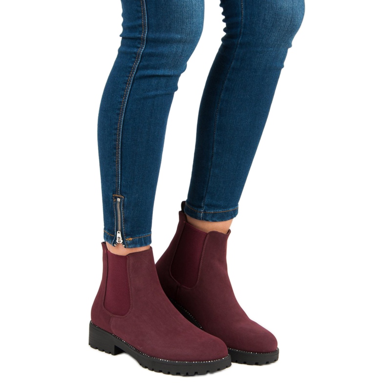 Seastar Botas Jodhpur casuais preto vermelho 1