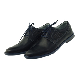 Riko Sapatos de couro azul marinho masculino 819 5