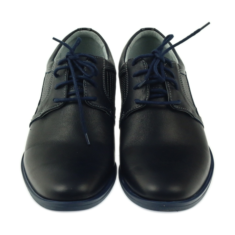 Riko Sapatos de couro azul marinho masculino 819 3