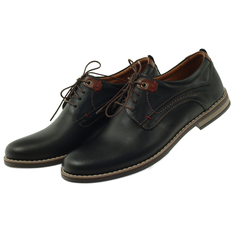Sapatos masculinos Riko com cadarço 842 preto castanho 5