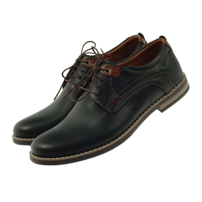 Sapatos masculinos Riko com cadarço 842 preto marrom 4