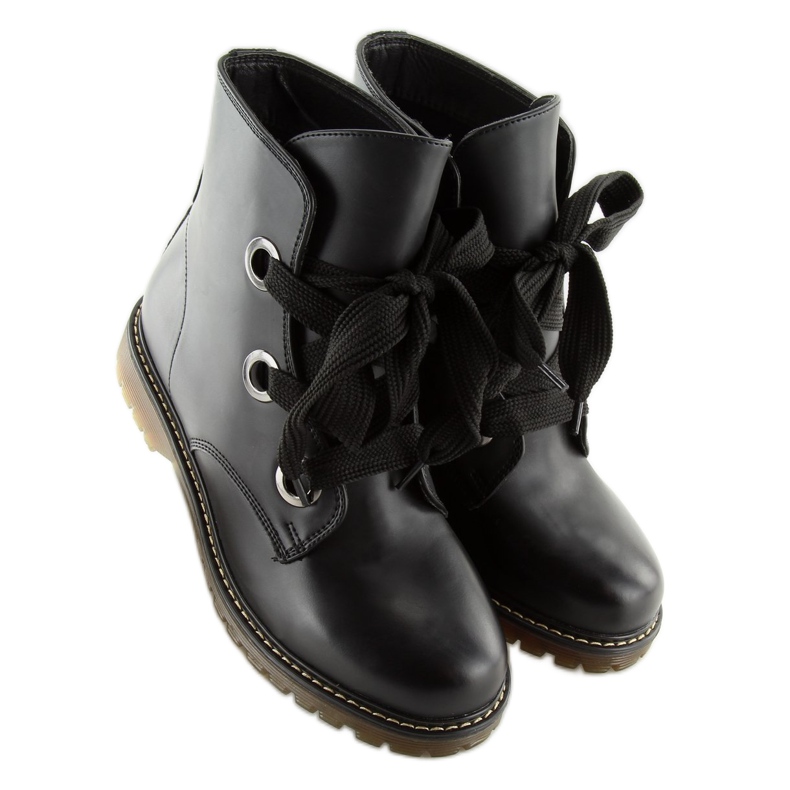 Botas pretas com cordões PF276 pretas preto 1 Botas pretas com cordões PF276 pretas preto 1