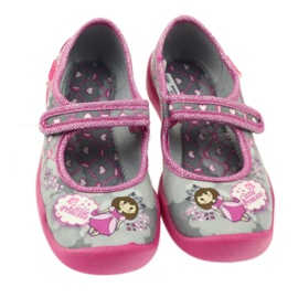 Chinelos de velcro Befado 114x305 cinza rosa 3