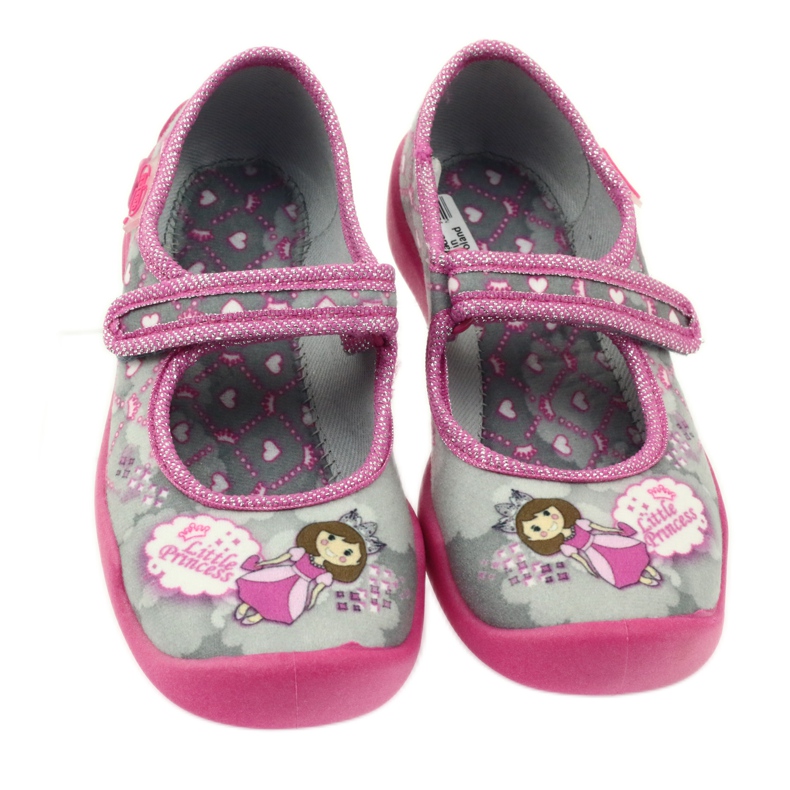 Chinelos de velcro Befado 114x305 cinza rosa 3