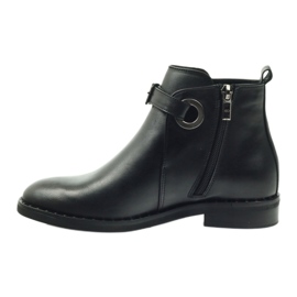 Edeo Botas de couro preto feminino isoladas com polar 3243 2