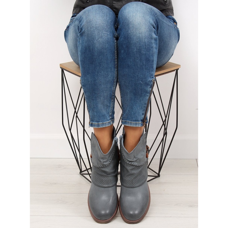 Botas azuis femininas azuis 640-PA Azul 1