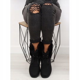 Botas pretas de madeira isoladas BL137P pretas preto 2