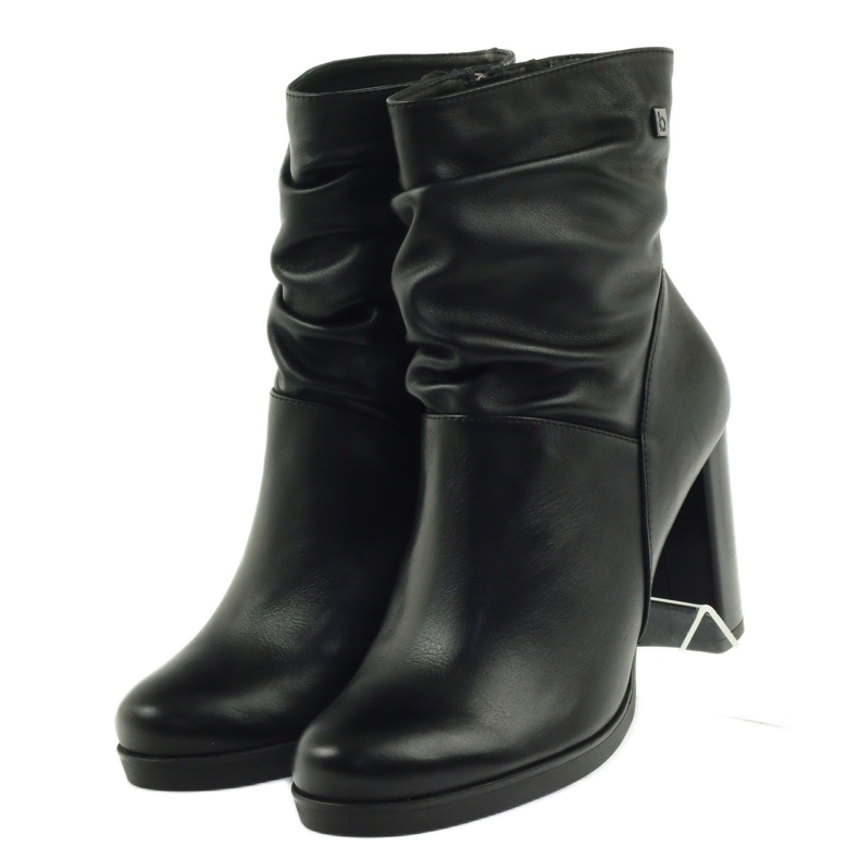 Botas em poste enrugadas Arka 7311 pretas preto 3