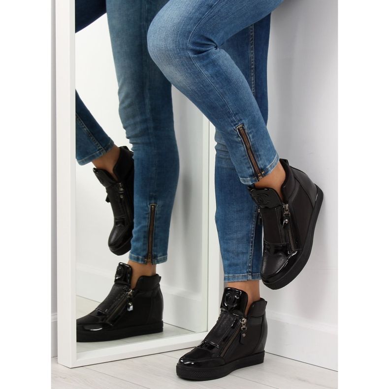 Tênis femininos negros R24-6 Preto 2