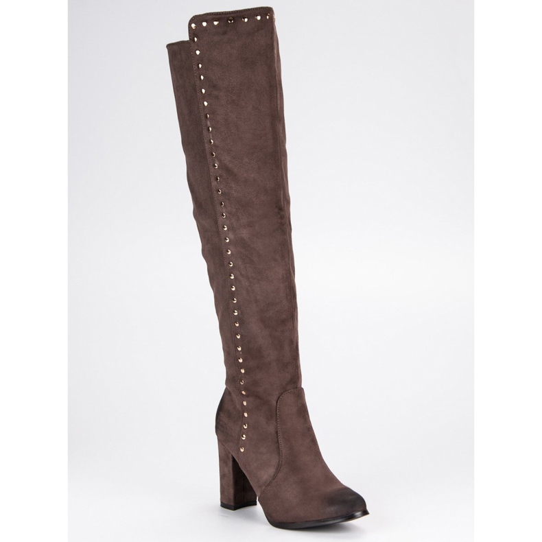 Botas elegantes de camurça VINCEZA marrom 2