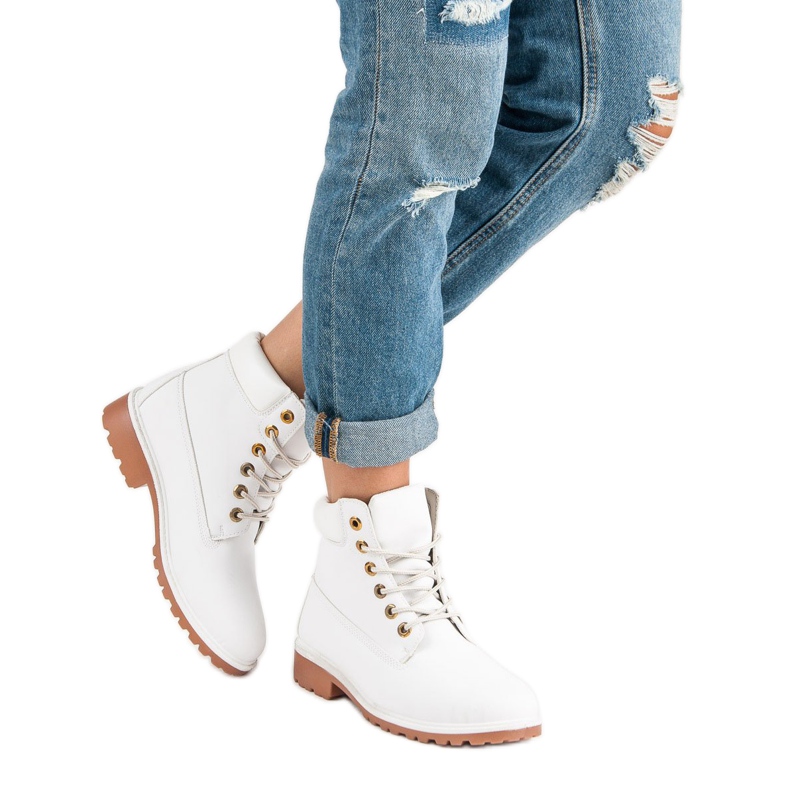 Botas de caminhada brancas femininas branco 1