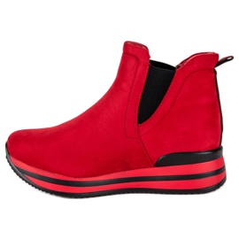 Bestelle Botas Jodhpur na plataforma vermelho 1