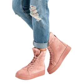 Bello Star Botas de camurça para neve rosa 2