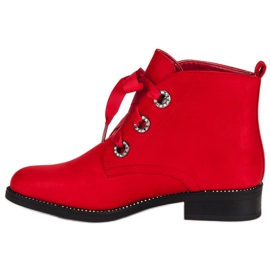 Seastar Botins de camurça amarrada vermelho 1