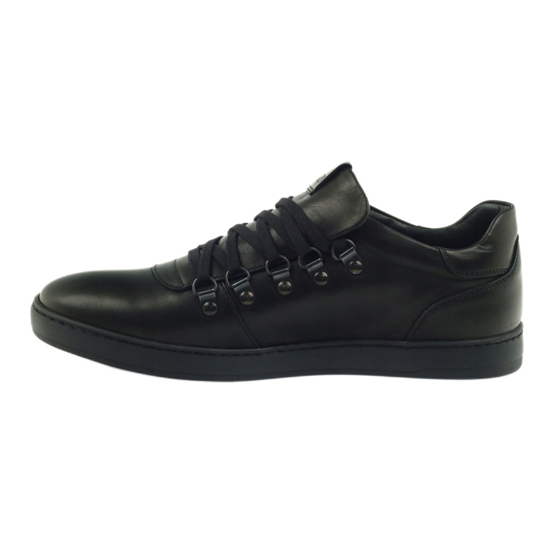 Pilpol Black Sports Leather Shoes PC051 preto 2