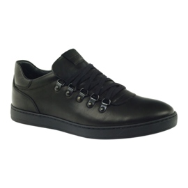 Pilpol Black Sports Leather Shoes PC051 preto 1