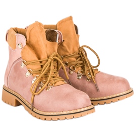 Botas de caminhada cor-de-rosa femininas 1