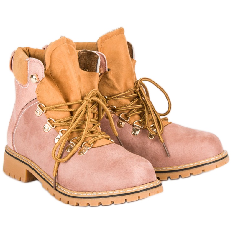 Botas de caminhada cor-de-rosa femininas 1