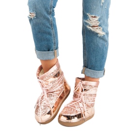 Botas de neve cor-de-rosa elegantes 1