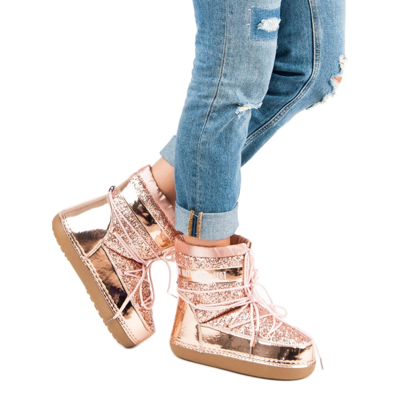 Botas de neve cor-de-rosa elegantes 2