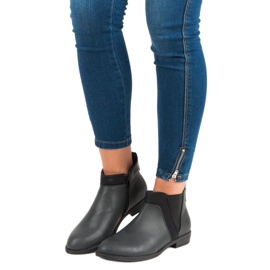 Groto Gogo Botas de tornozelo baixas com zíper preto 2 Groto Gogo Botas de tornozelo baixas com zíper preto 2