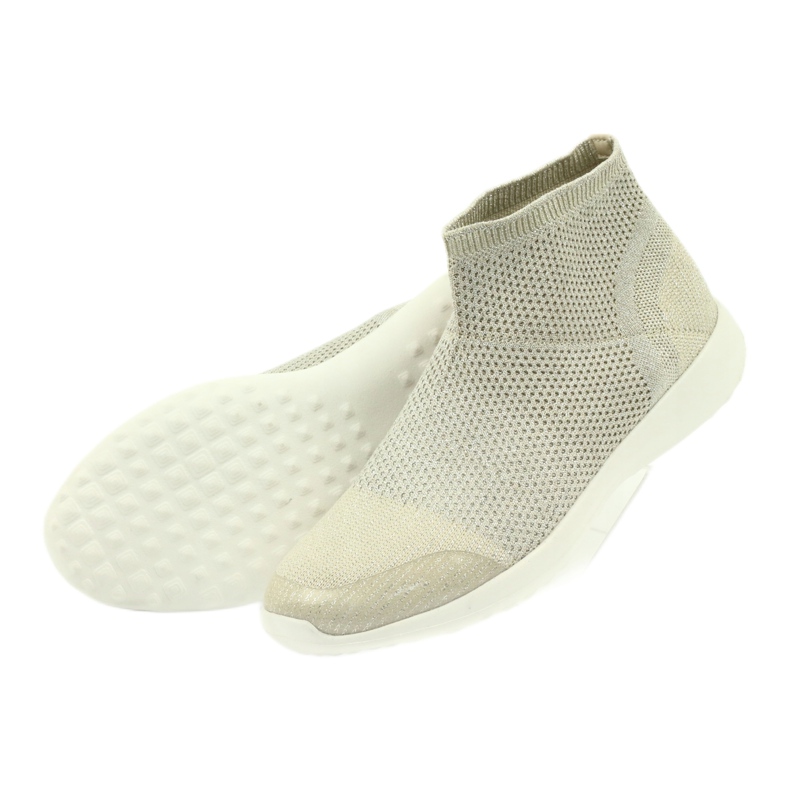 American Club Calçados esportivos americanos para mulheres 17044 bege prata amarelo 4