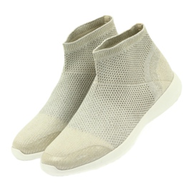 American Club Calçados esportivos americanos para mulheres 17044 bege prata amarelo 3