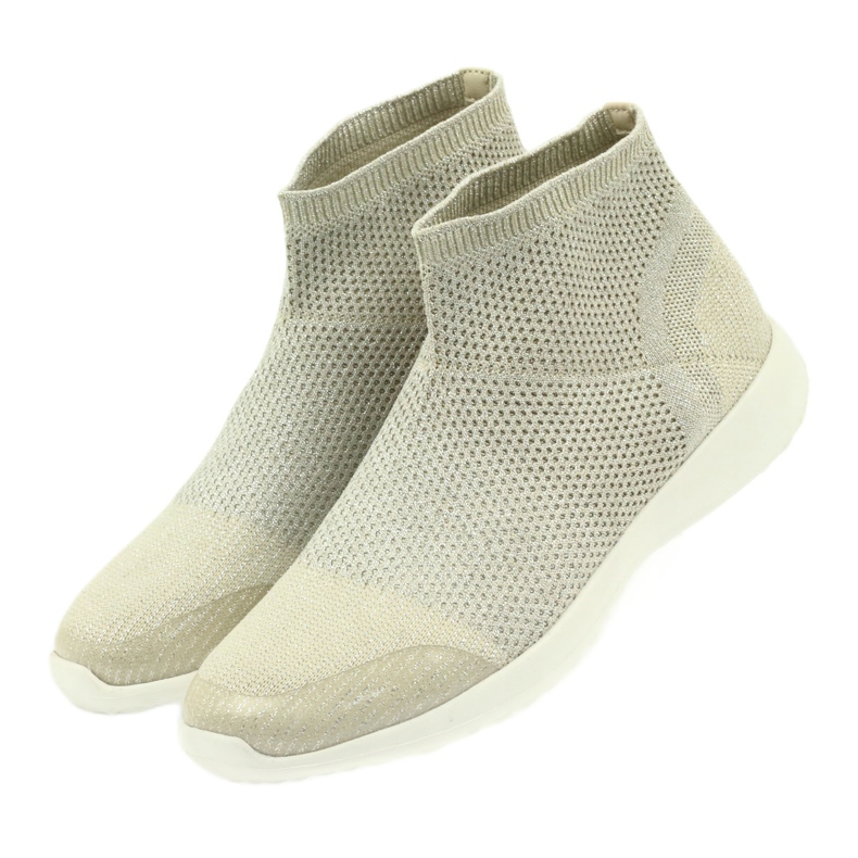 American Club Calçados esportivos americanos para mulheres 17044 bege prata amarelo 3