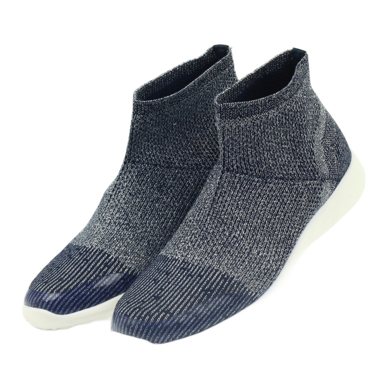 American Club Sapatos esportivos femininos 17044 azul marinho/prata 3