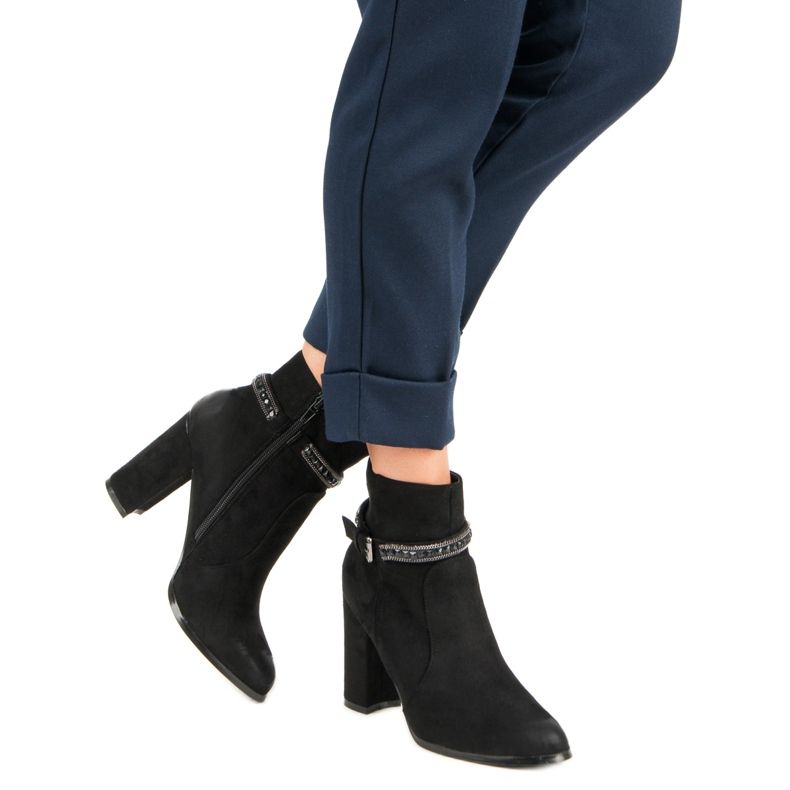 Botas de camurça de salto alto VINCEZA preto 1