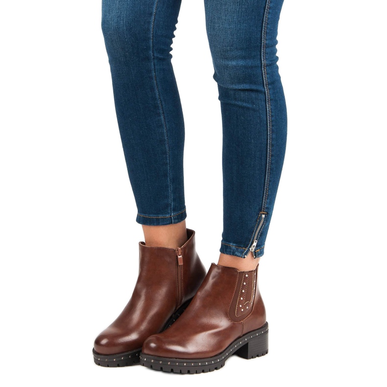 Anesia Paris Botas Jodhpur com salto alto preto marrom 2