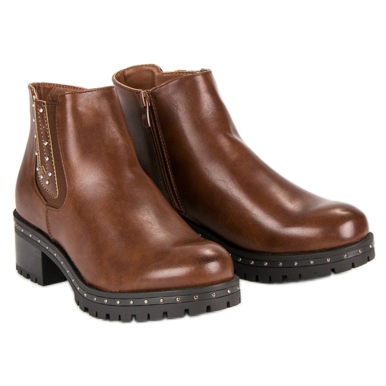 Anesia Paris Botas Jodhpur com salto alto preto marrom 1