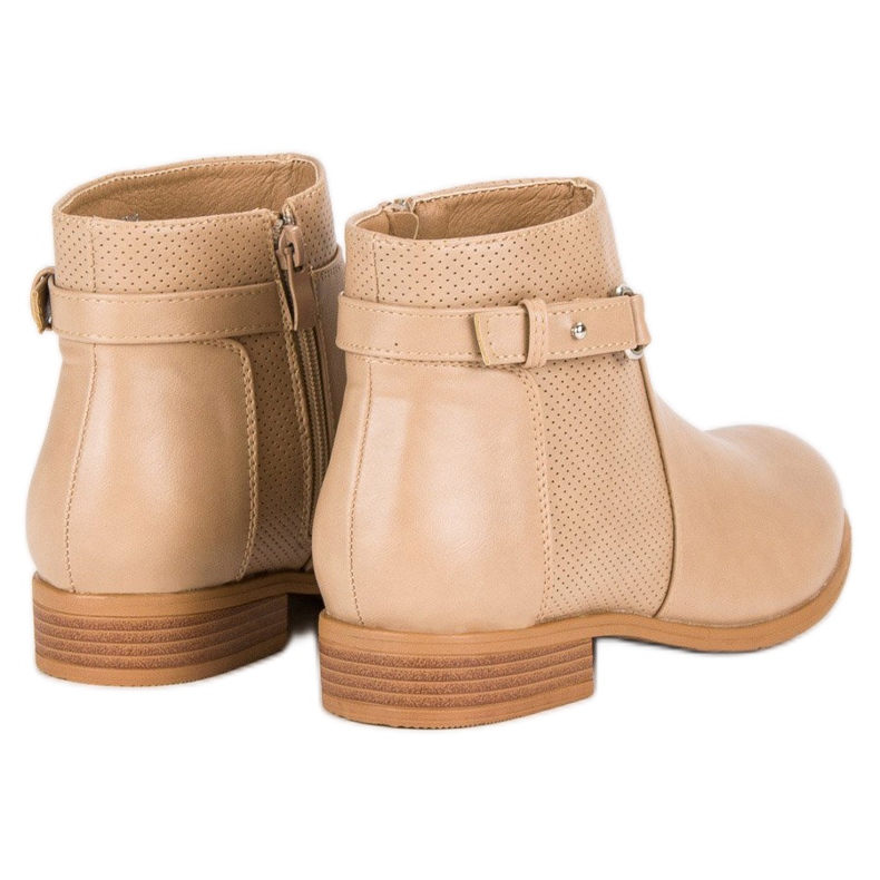 Abloom Botins bege com zíper preto marrom 1