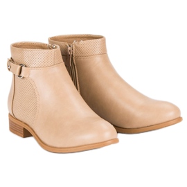 Abloom Botins bege com zíper preto castanho 2