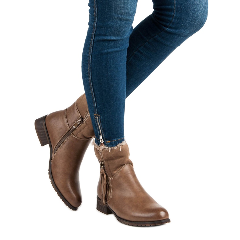 Forever Folie Botas quentes femininas marrom 2