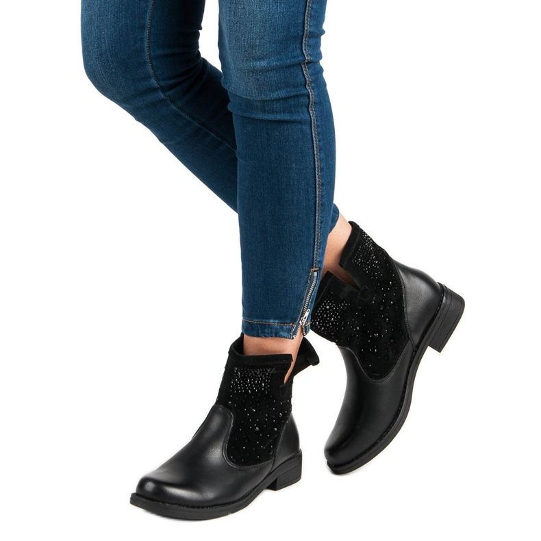 Botas pretas de cano baixo preto 1