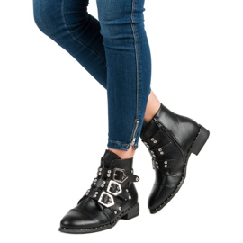 SDS Botas femininas de rock preto 1