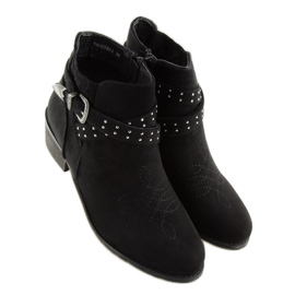 Botas pretas de salto baixo 100-837B0-2 pretas preto 2