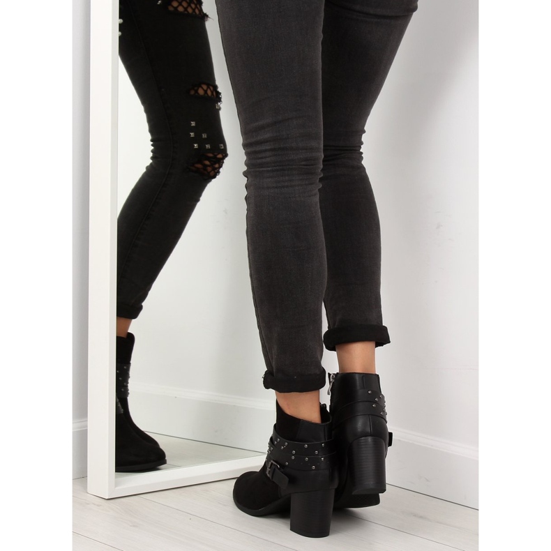 Botas com salto estável preto G-36 Preto 2