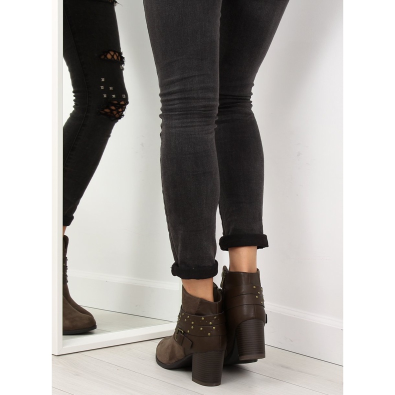 Botas marrons G-36 taupe com salto estável marrom 2