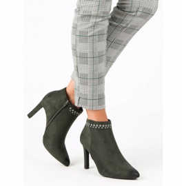 Botas de camurça com salto alto VINCEZA verde 1