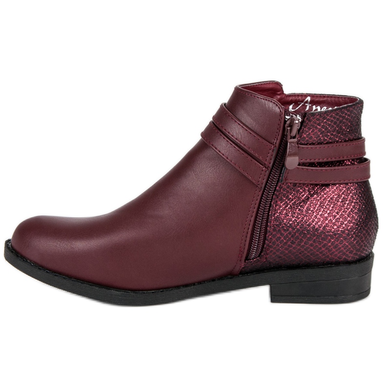 Anesia Paris Botas baixas femininas vermelho 1