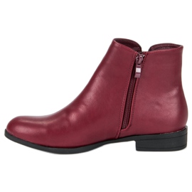 Anesia Paris Botas cor de vinho de salto baixo vermelho 1