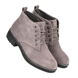 Nio Nio Botins de camurça com atacadores cinza 2