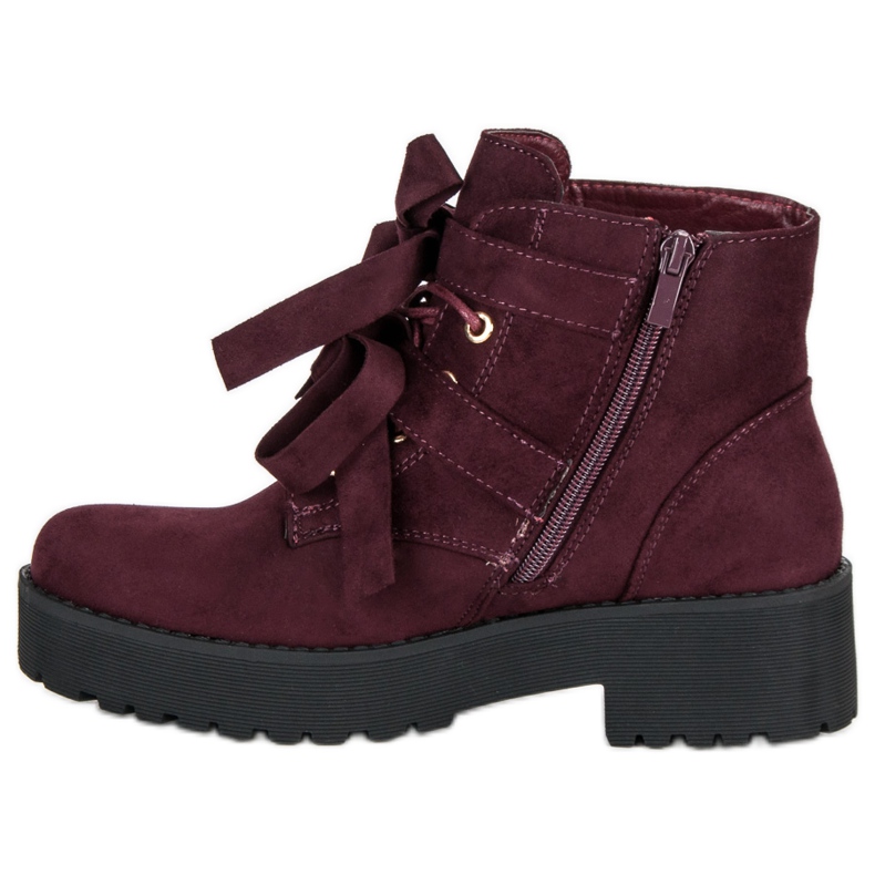 Botas de camurça cor de vinho vermelho 1