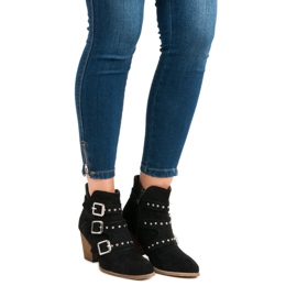 Botas casuais de salto alto preto 1 Botas casuais de salto alto preto 1