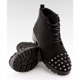 Botas amarradas com tachas pretas 2017-10 Preto 1
