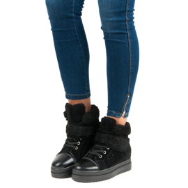 Botas pretas quentes preto 1