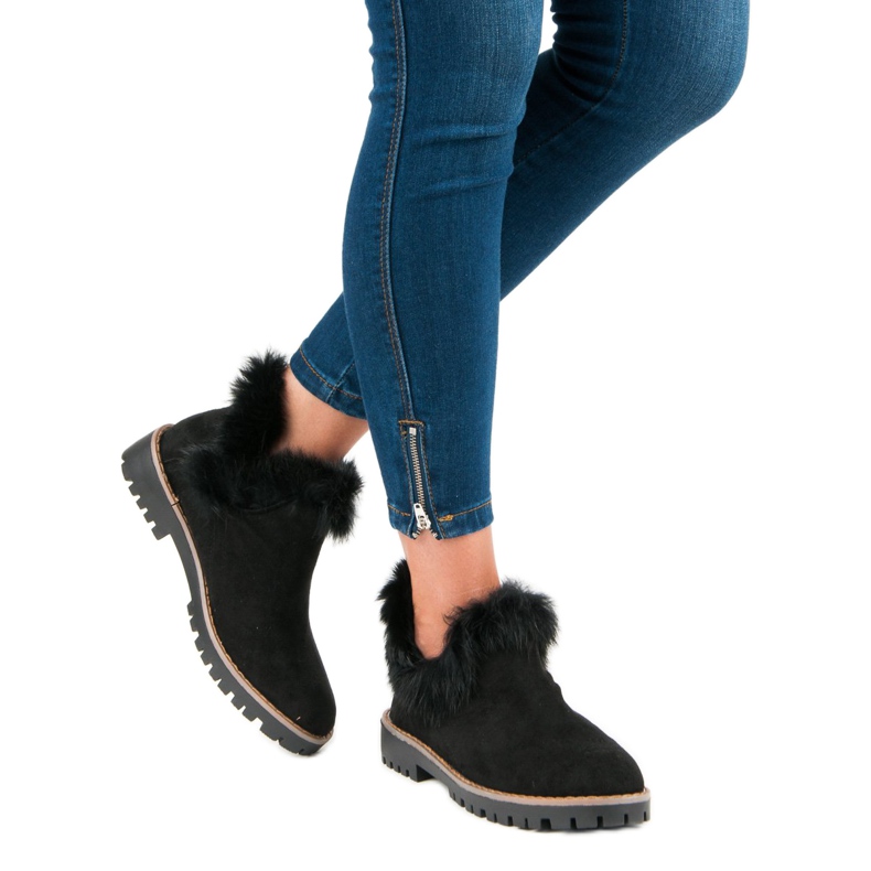 Forever Folie Botas de cano curto de camurça preto 2