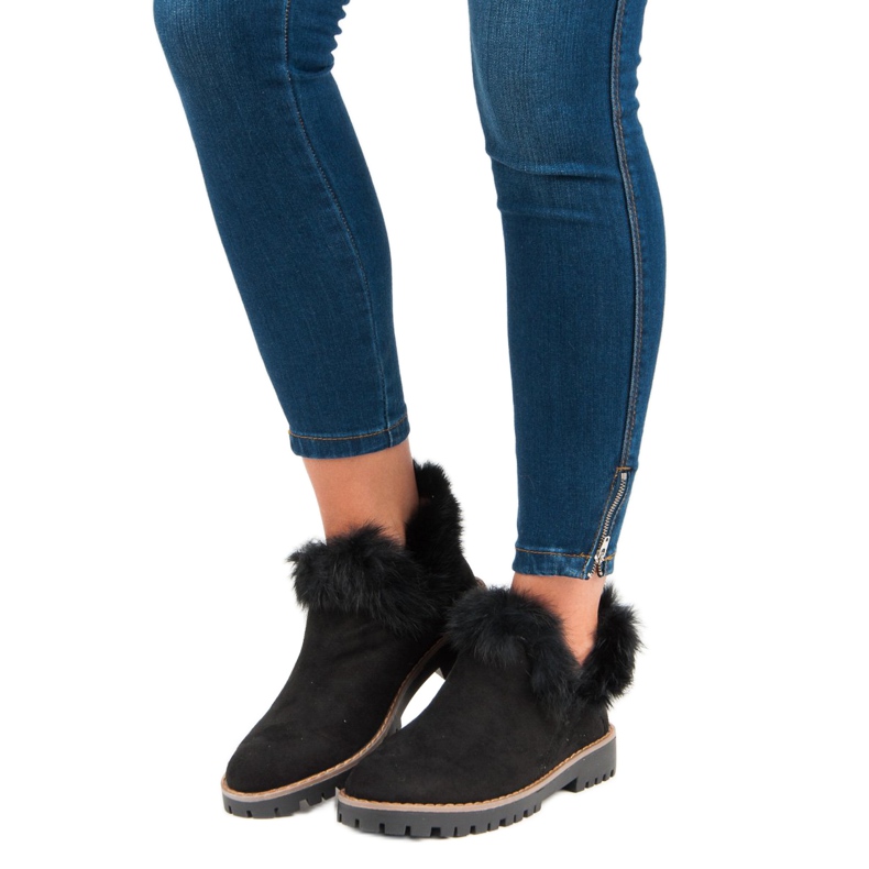 Forever Folie Botas de cano curto de camurça preto 1